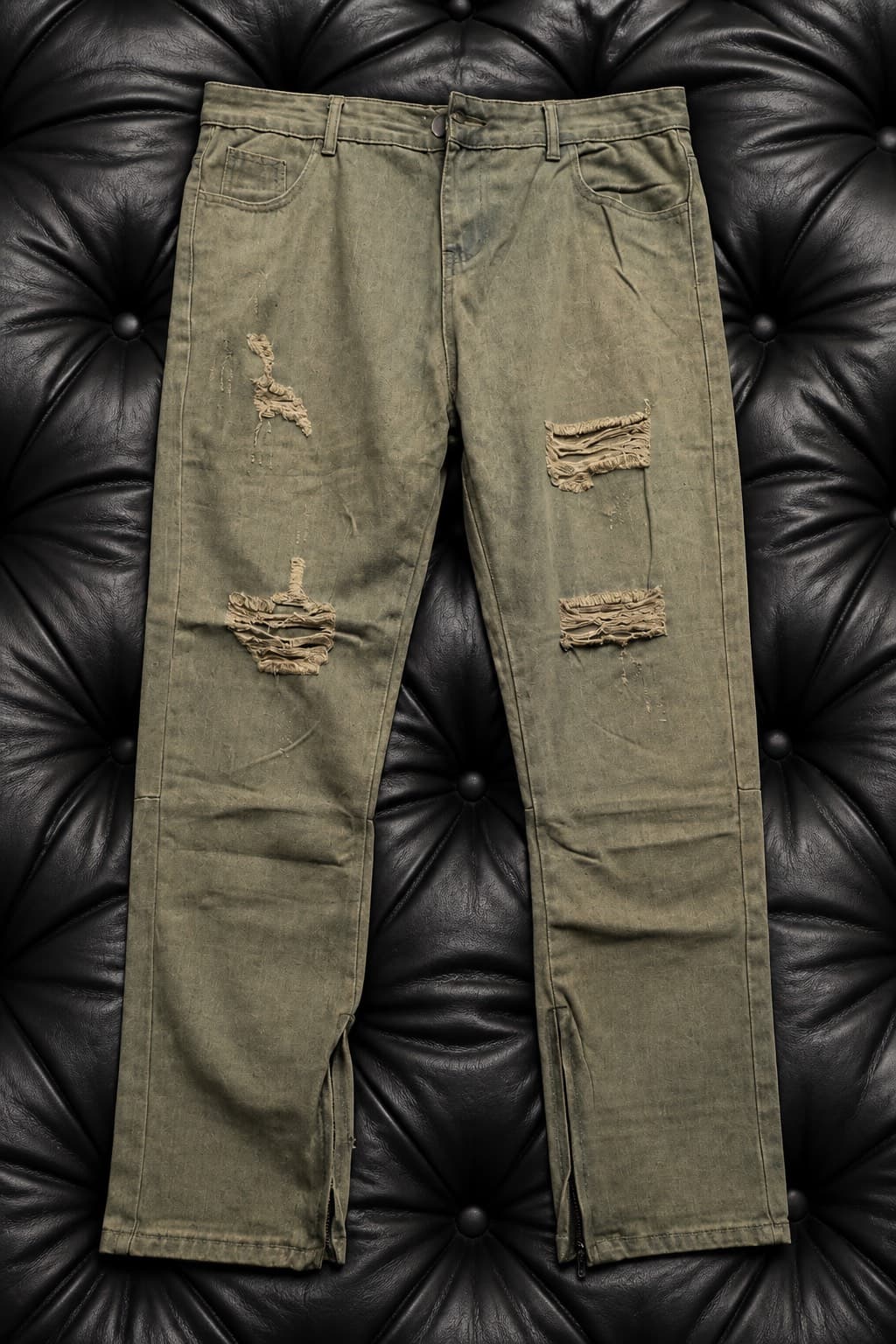 pantalon jean décontracté à chaîne ouvert vers le bas