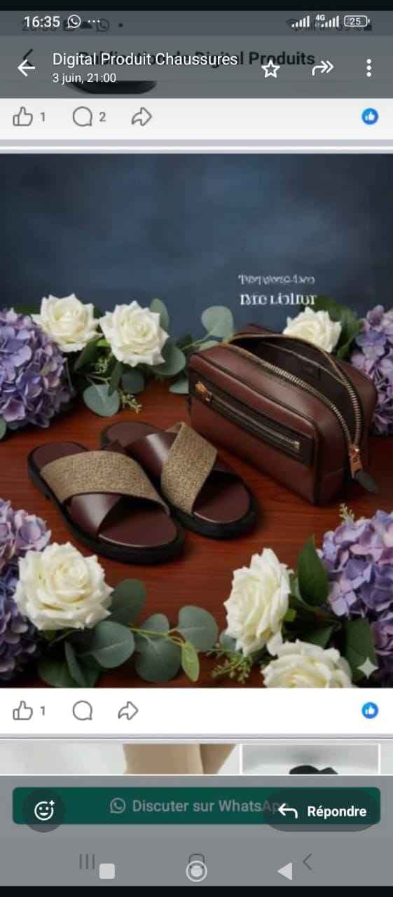 sandale en cuir+sac