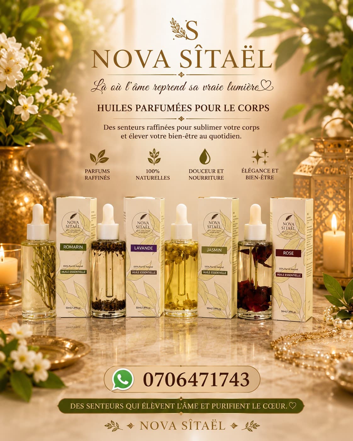 Huiles  aux pétales de rose