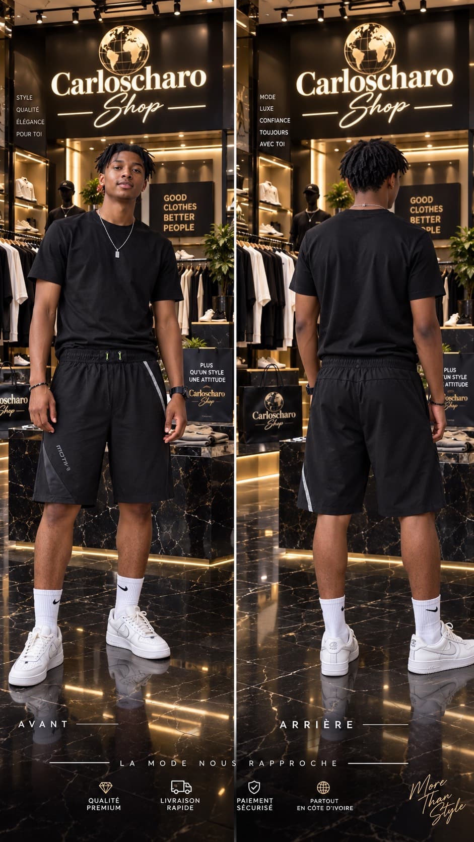 short de sport doter de gaine interne