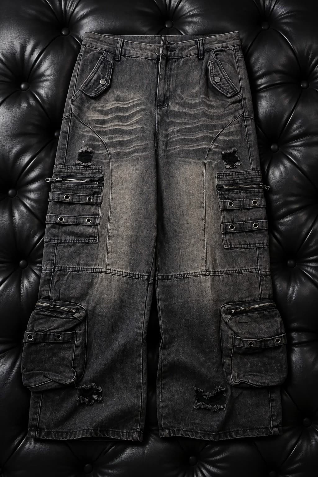 pantalon cargo jean robuste noir