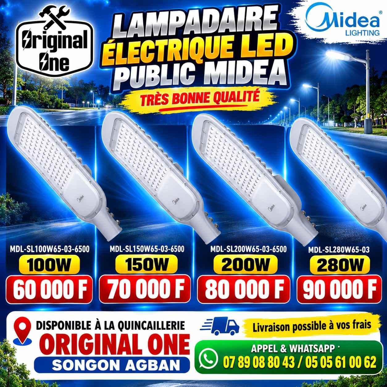 lampadaire électrique LED midea