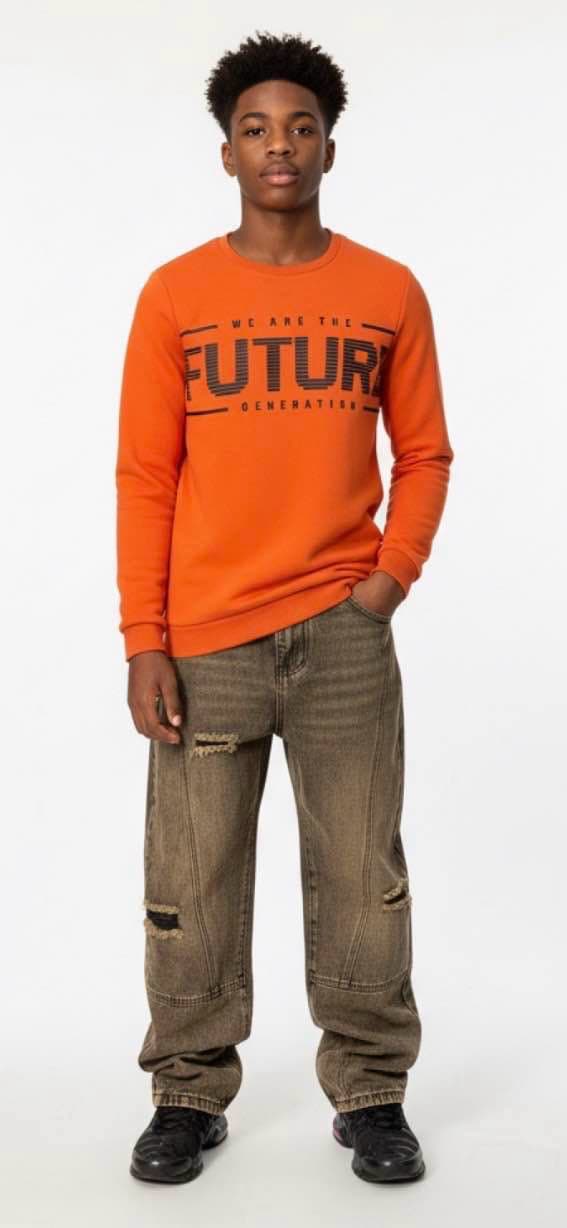 pull-over orange unisexe
