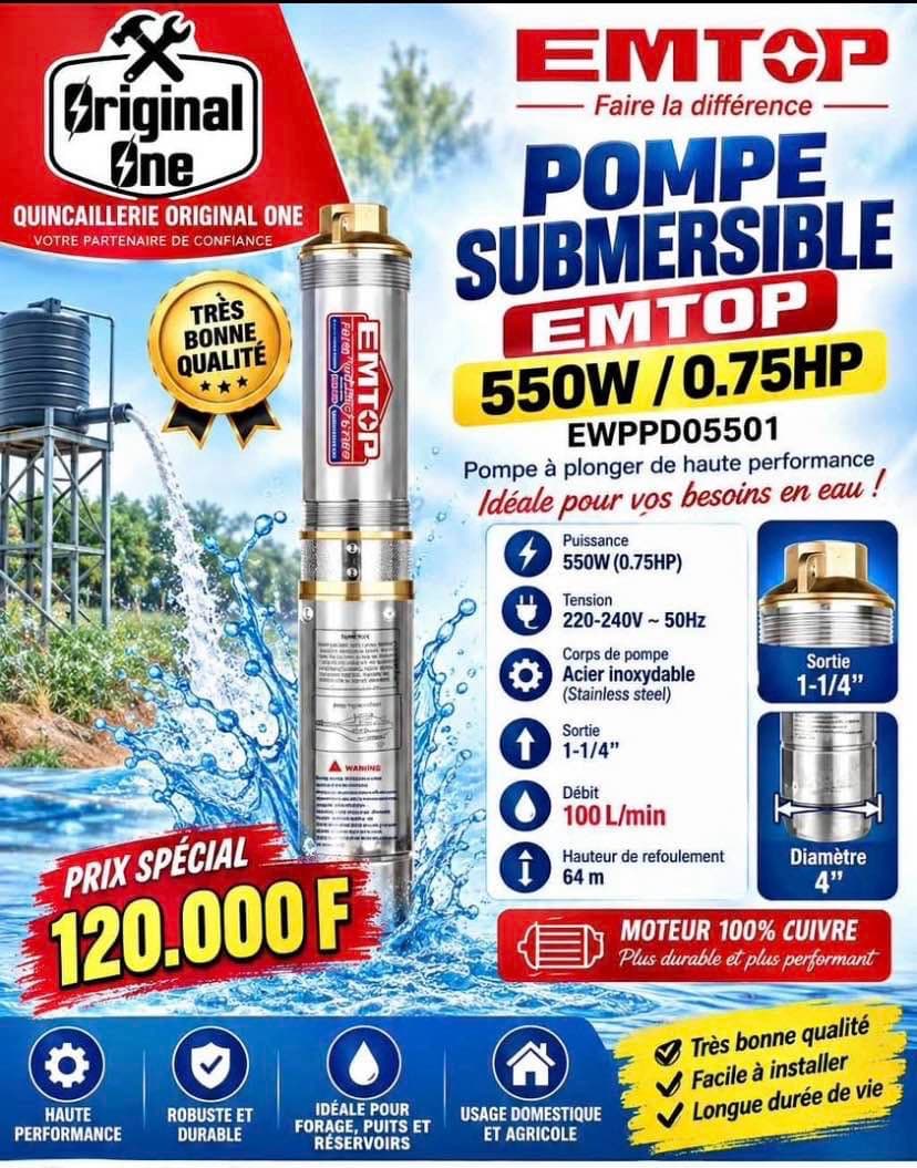 pompe de forage 0’75hp