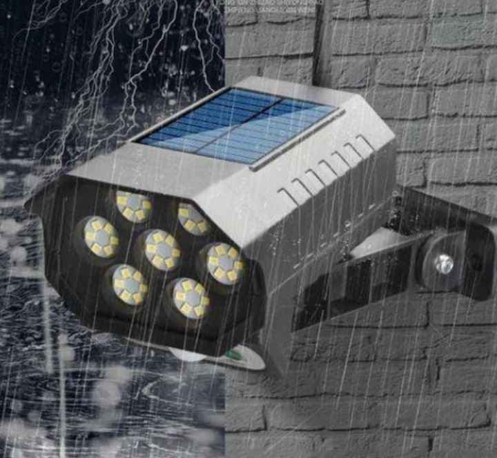 Fausse Caméra de Surveillance + Lampe Solaire 77 LED - Détecteur Mouvement