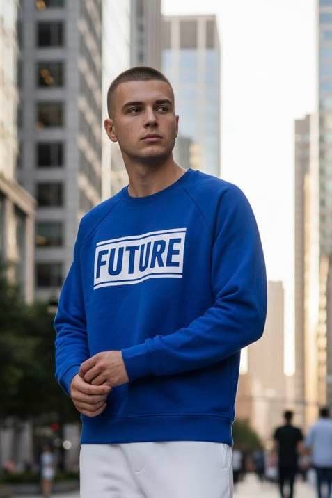 pull-over bleu