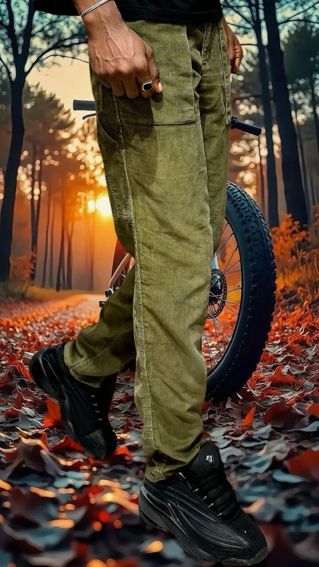 pantalon cargo vert