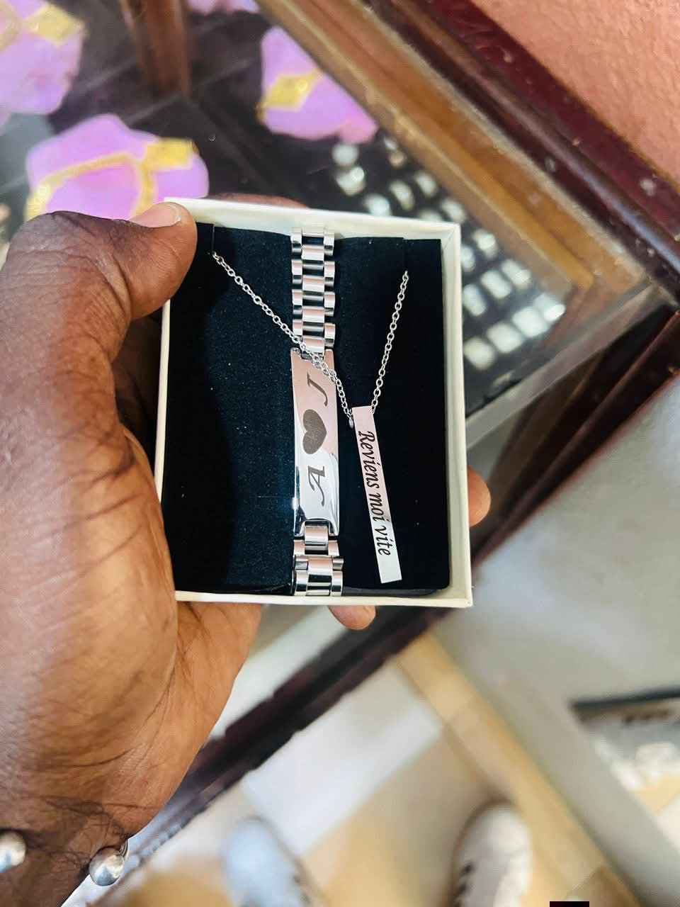 complet bracelet et chaine