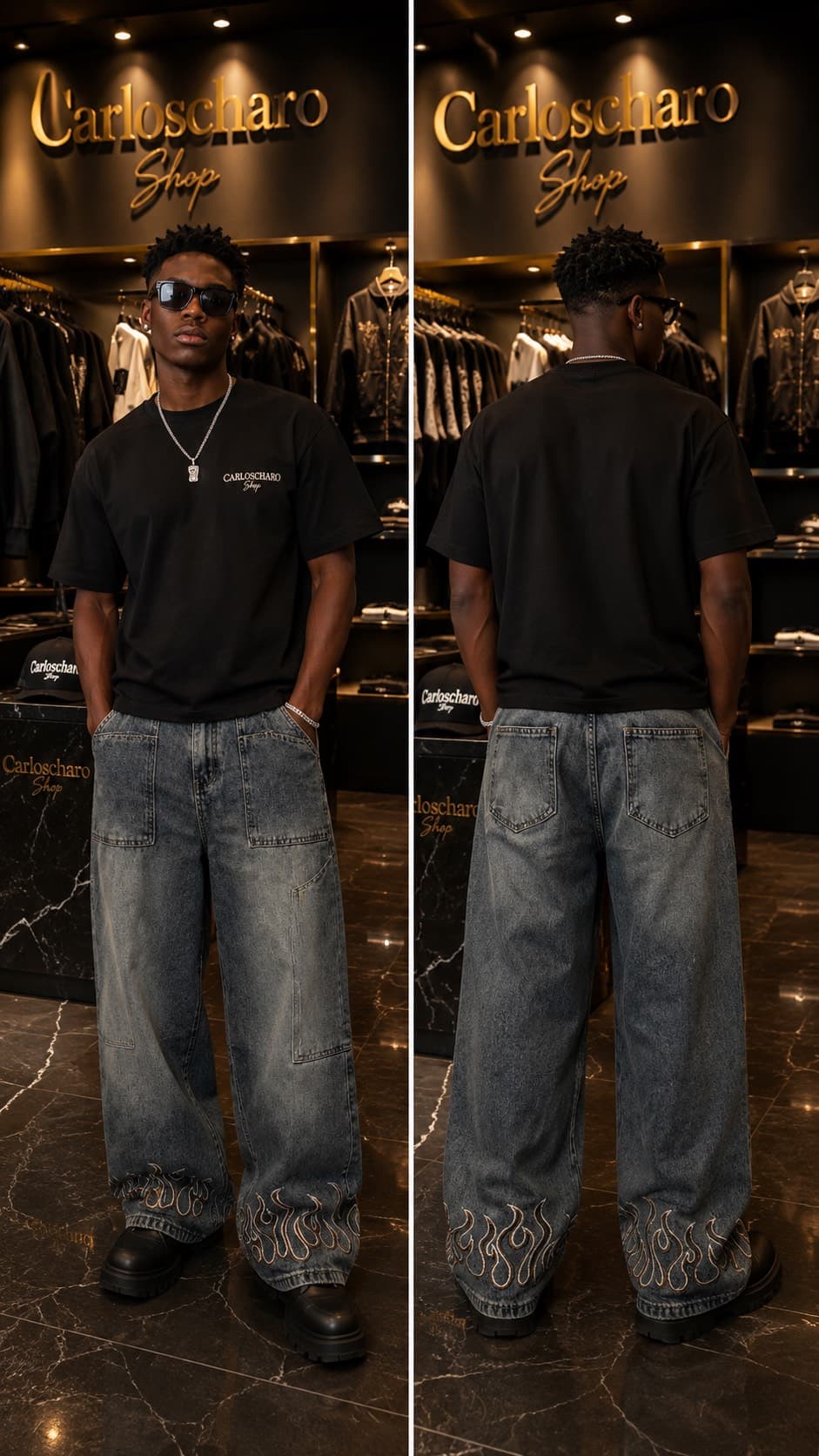 pantalon jean baggy streetwear