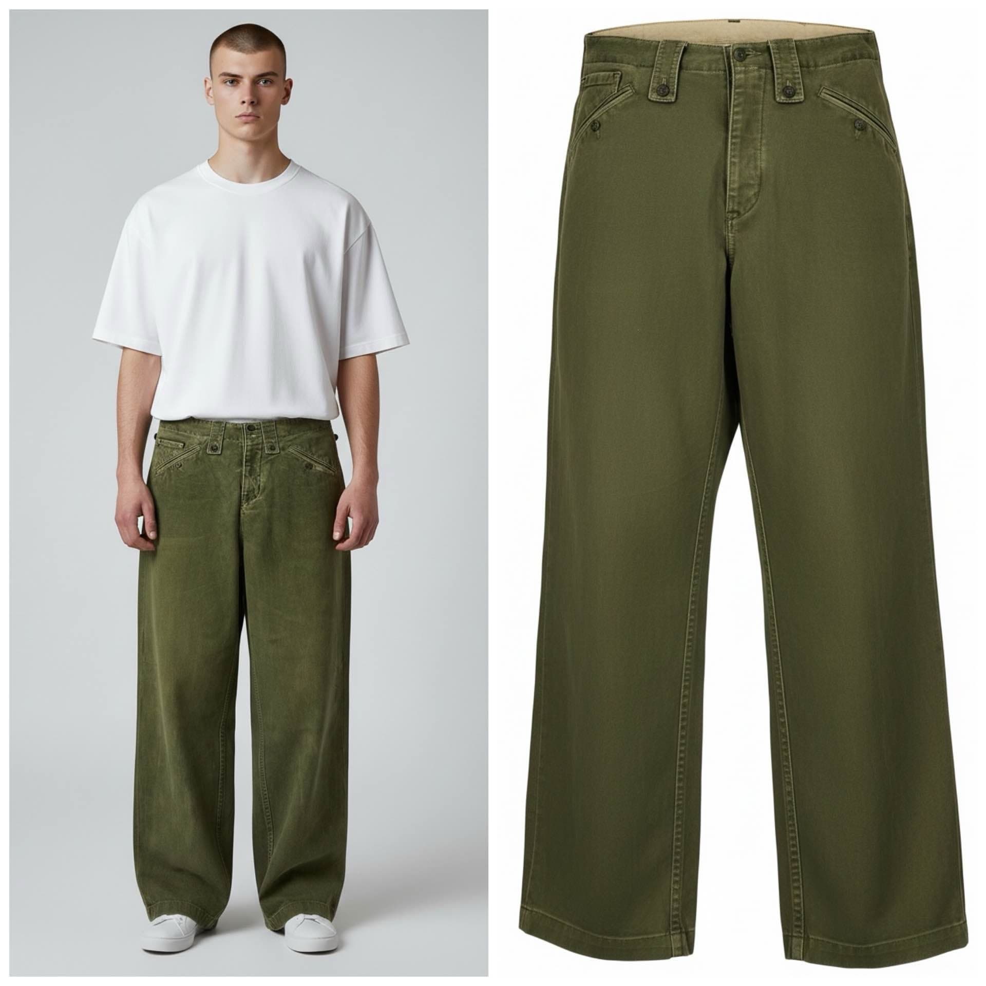 pantalon cargo vert