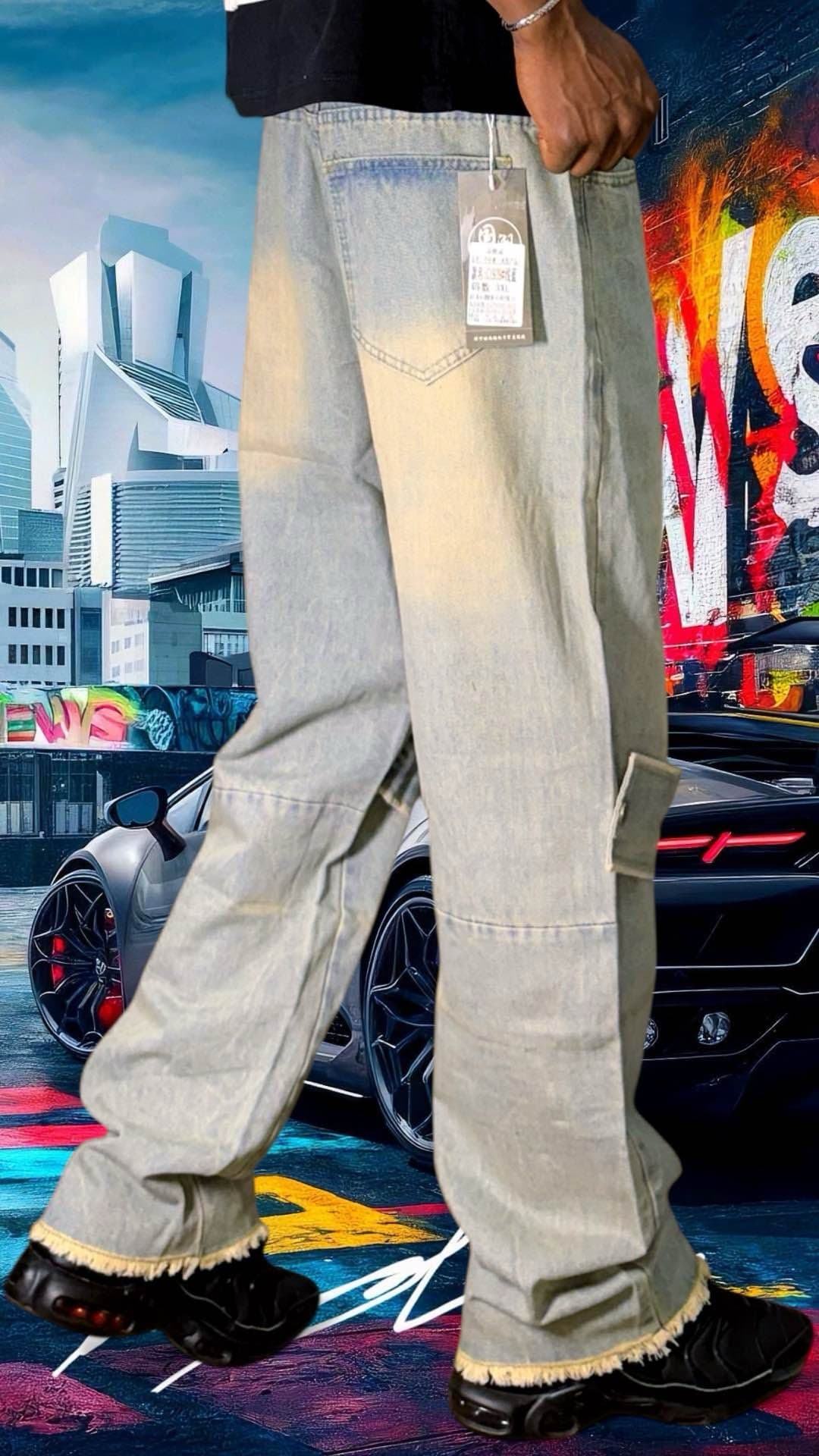 pantalon jean cargo