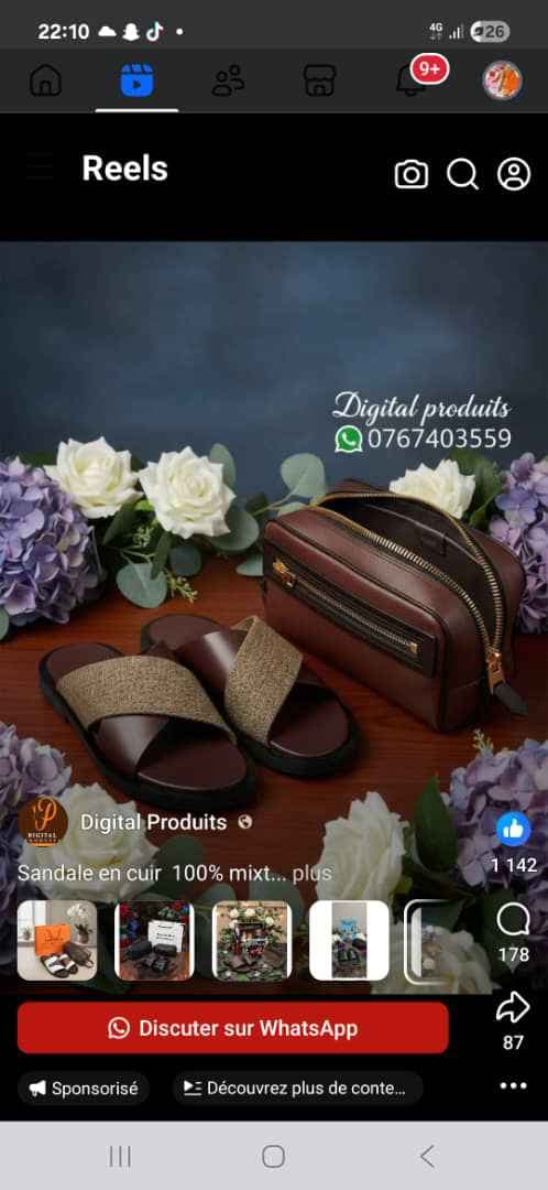 sandale en cuir+sac
