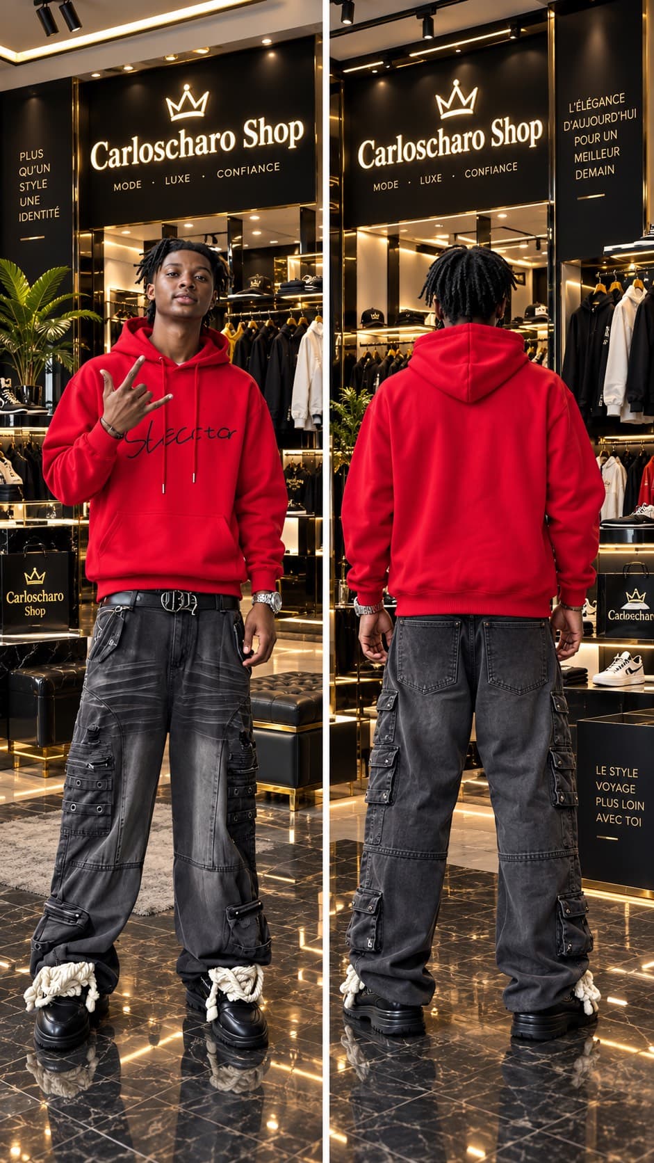pull-over rouge robuste