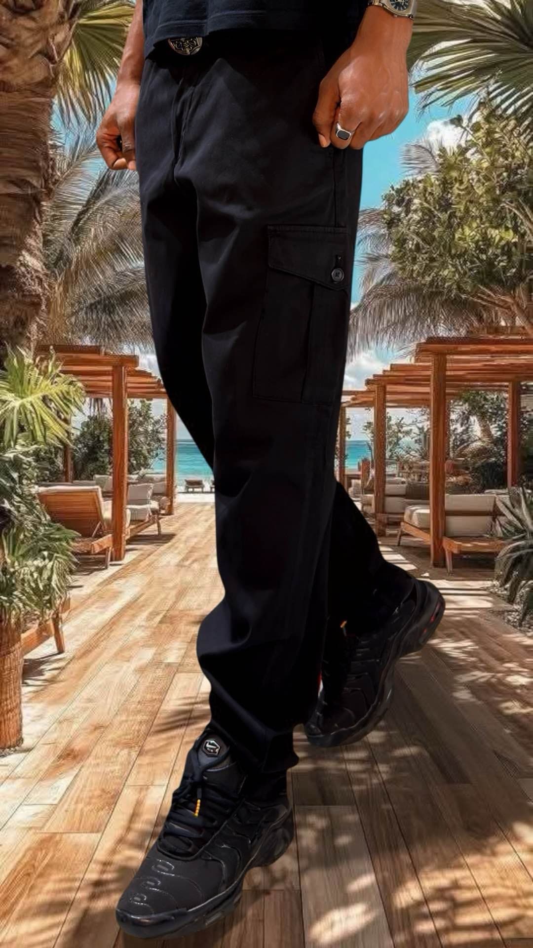 pantalon cargo noir
