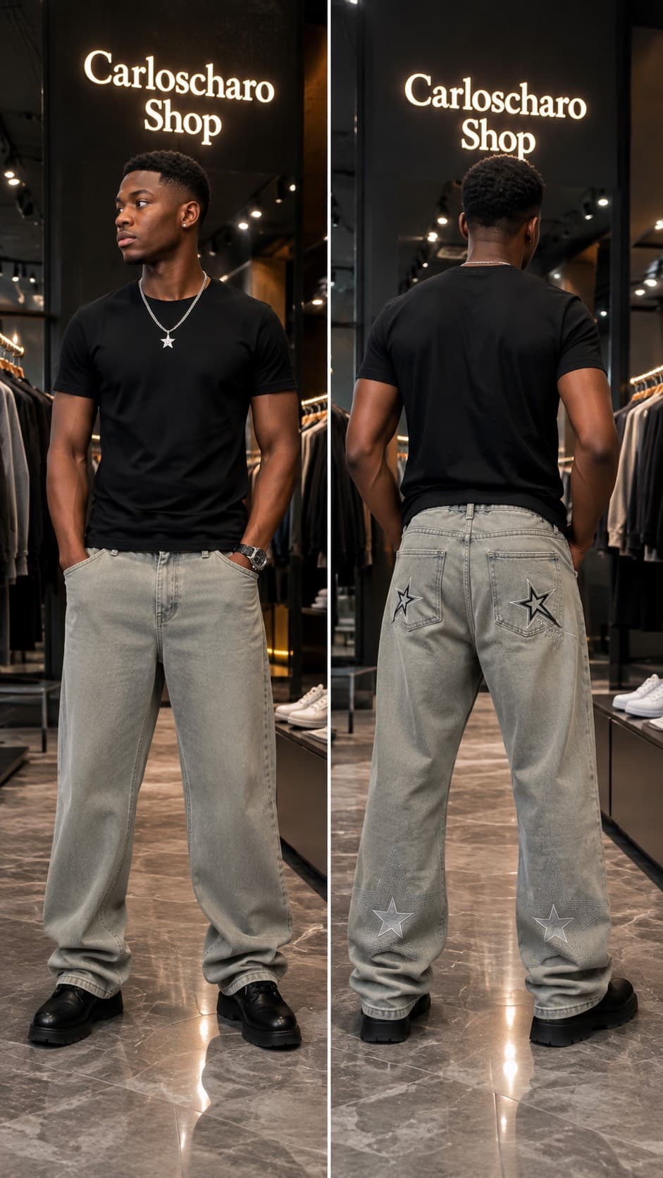 pantalon jean baggy streetwear