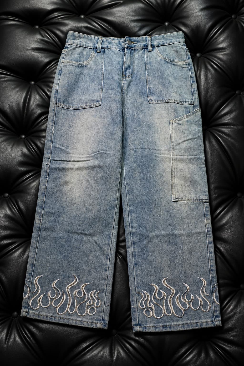 pantalon jean cargo décontracté streetwear