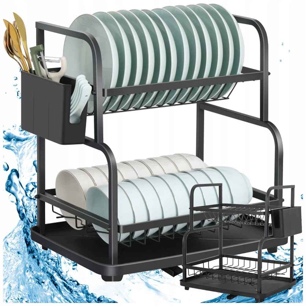 égouttoir à vaisselle 2 niveau en acier inoxydable