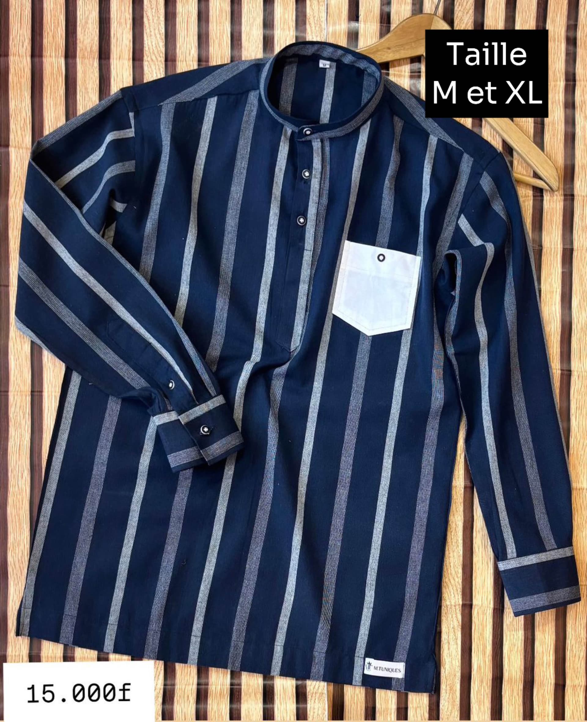 chemise rayée bleu