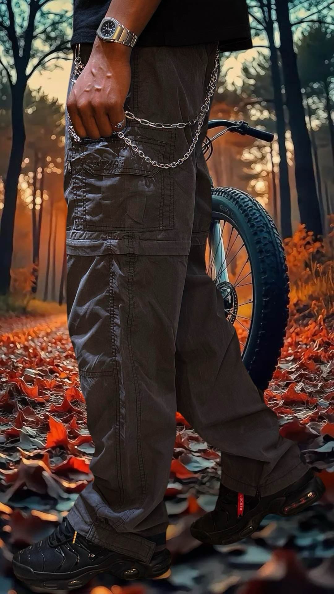 pantalon cargo gris