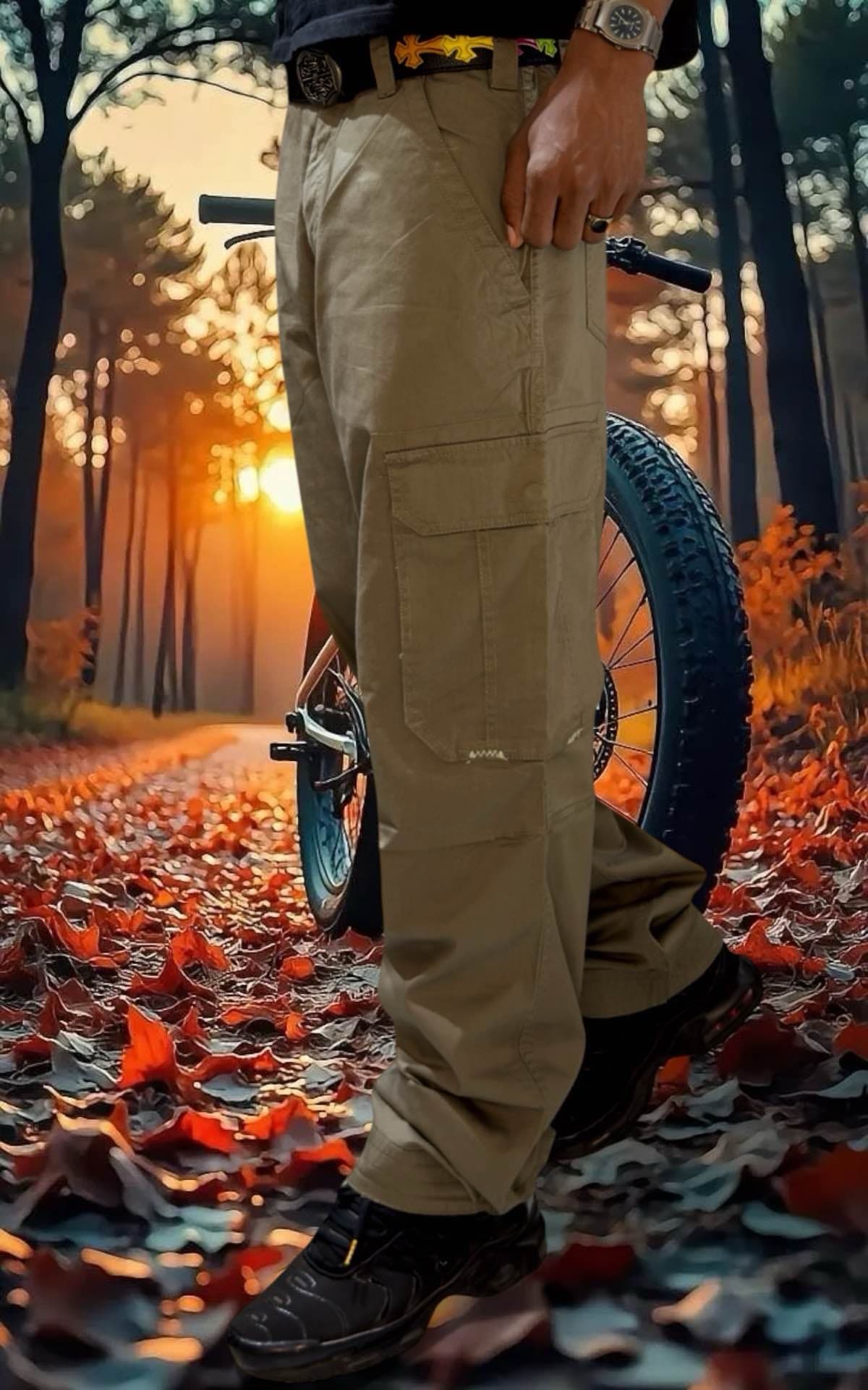 pantalon cargo vert