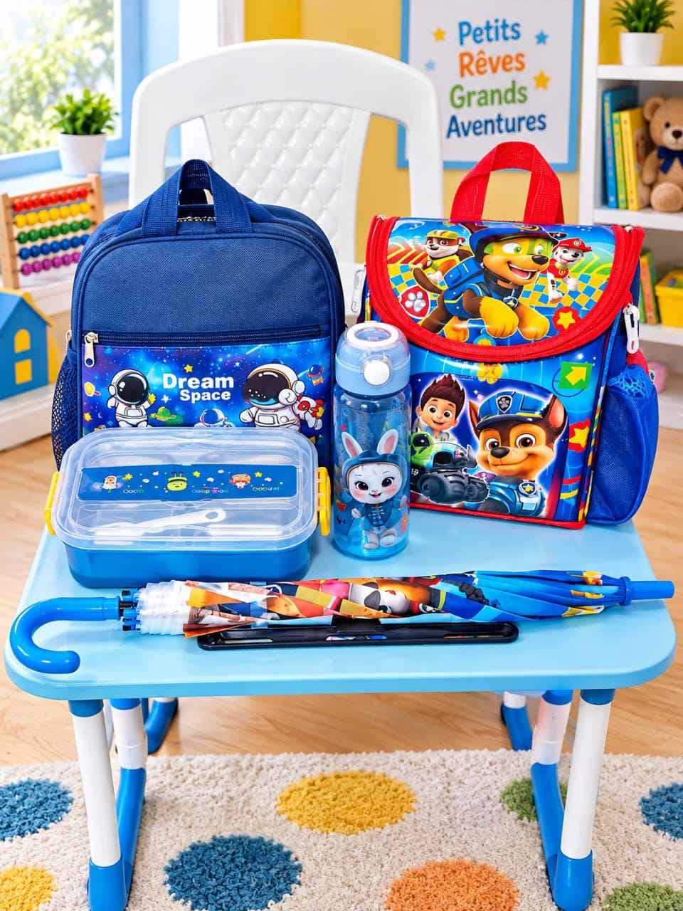 sac à dos ensemble kit scolaire marternel moyenne et grande section