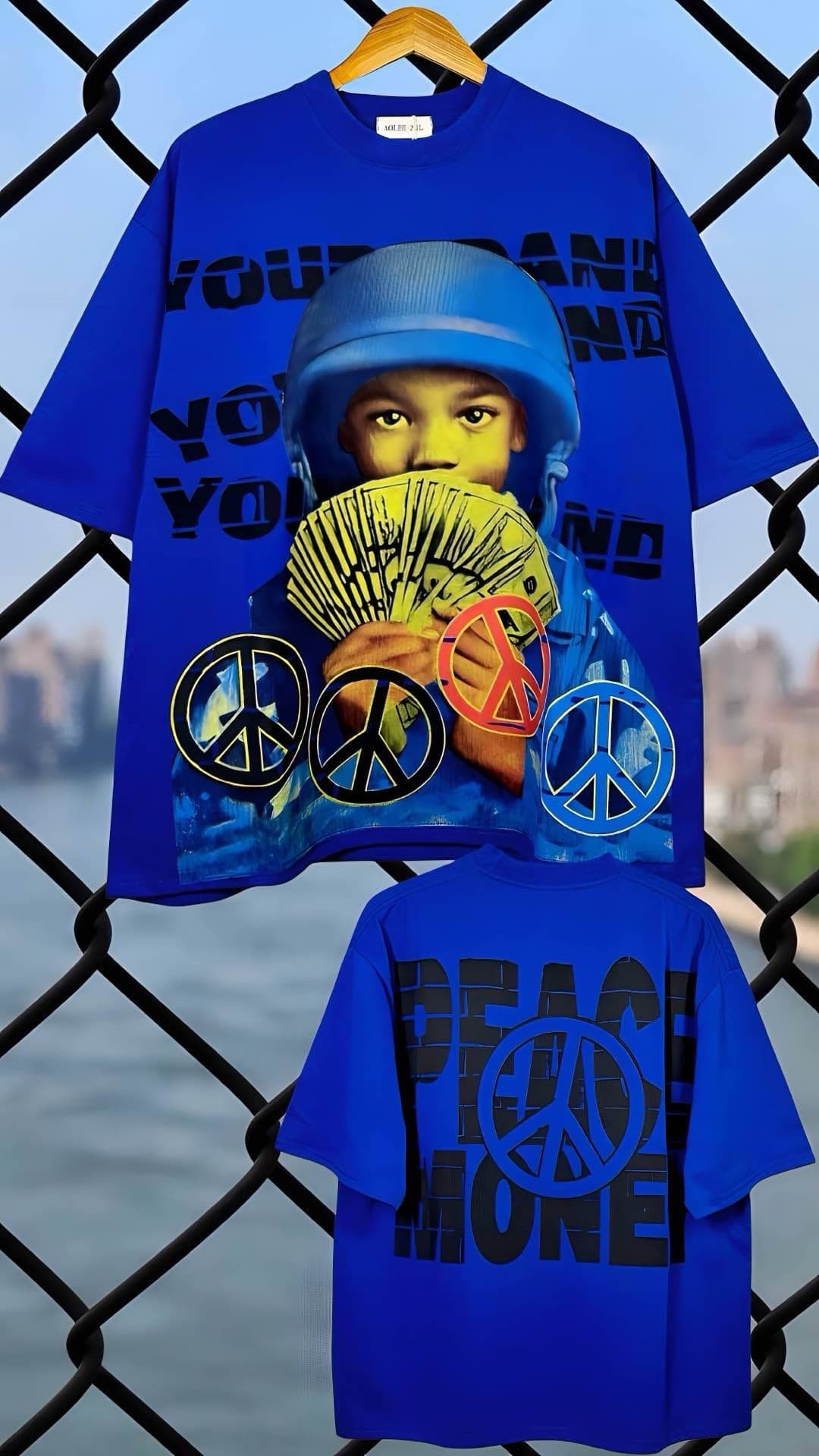 t-shirt bleu streetwear