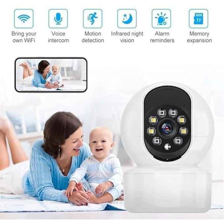 Caméra Bébé WiFi 360° - Surveillance Maison - Vision Nocturne - Interphone Vocal