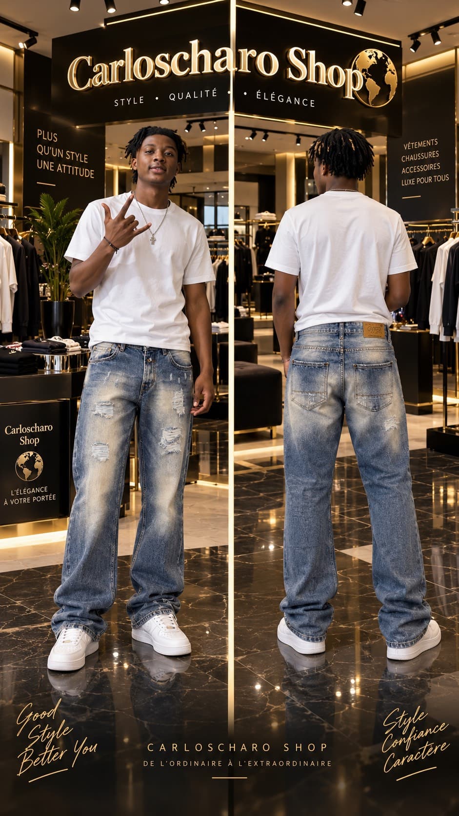 pantalon jean décontracté