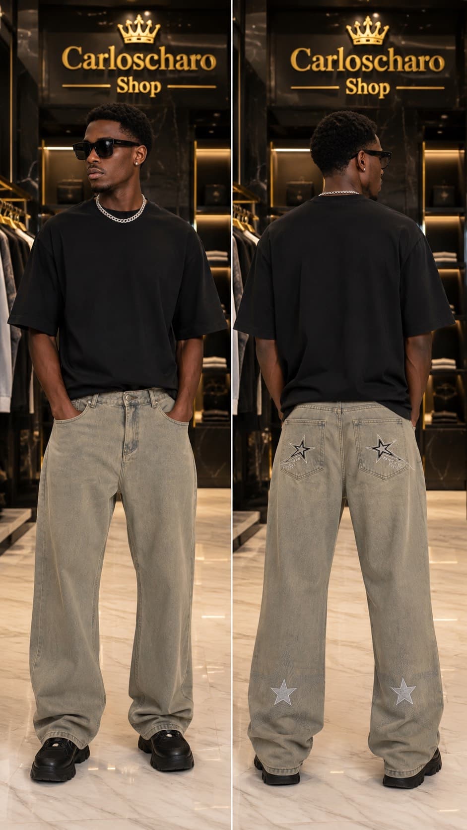 pantalon jean baggy streetwear