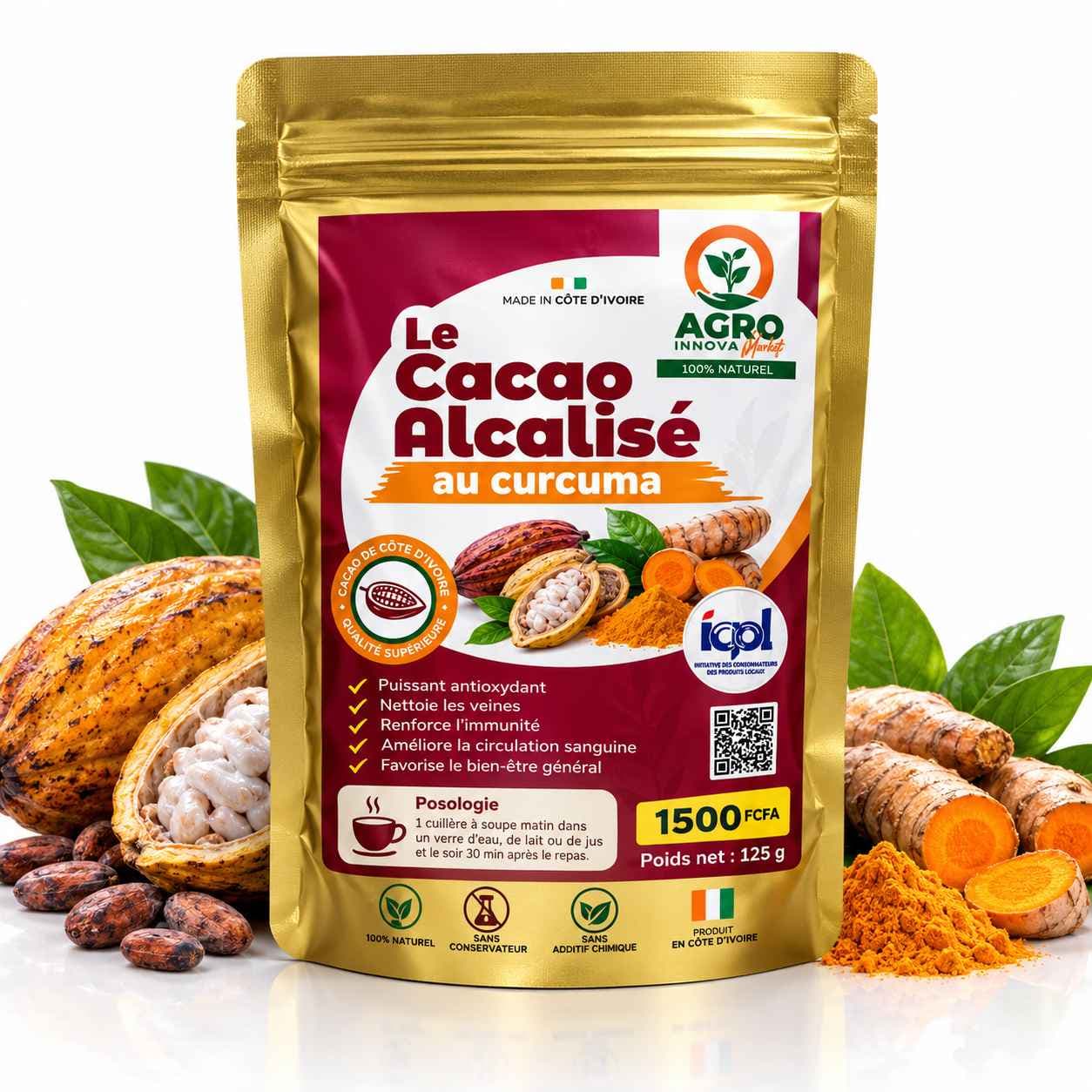 cacao au curcuma
