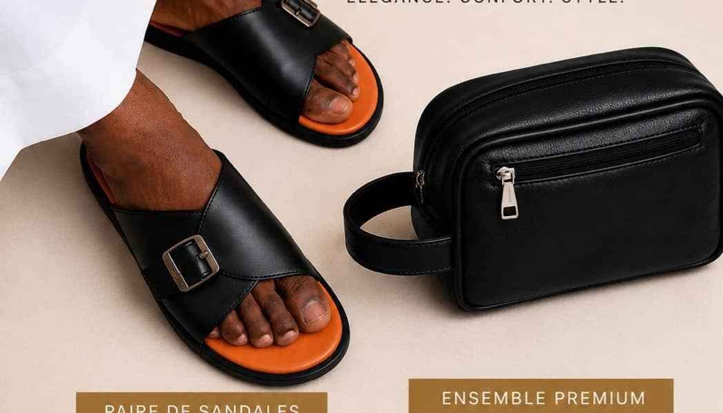 sandale en cuir+sac