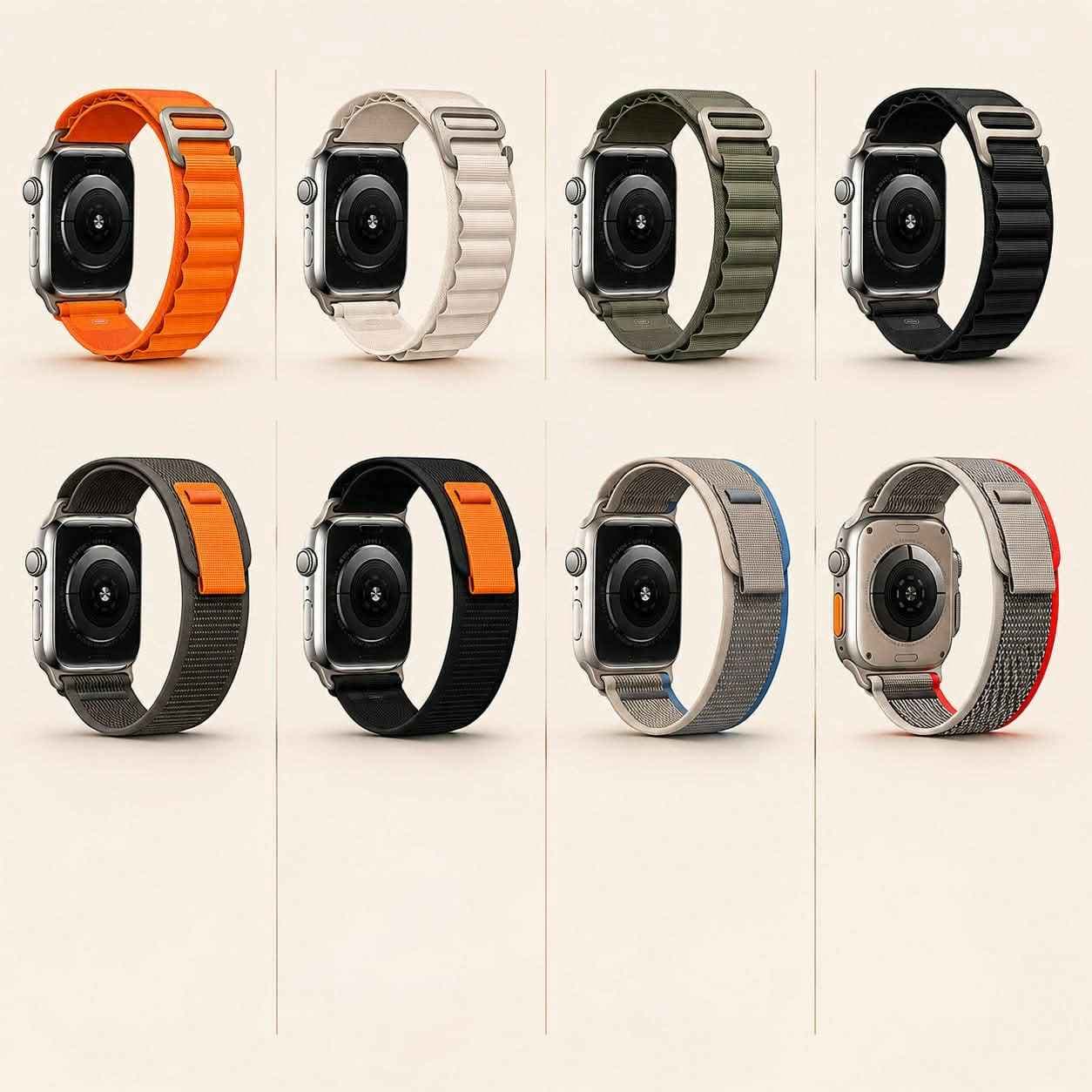 BRACELET NYLON COMPATIBLE APPLE WATCH, T800, T900, S9ULTRA et Autres