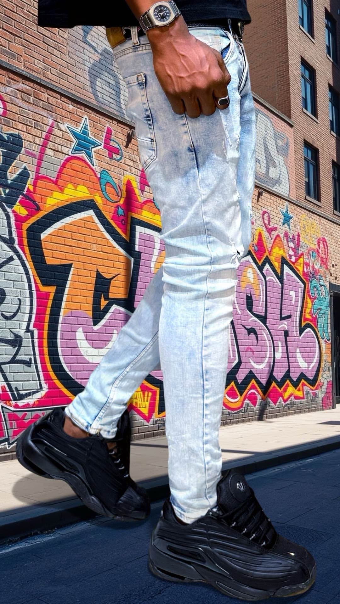 pantalon jean bleu décontracté