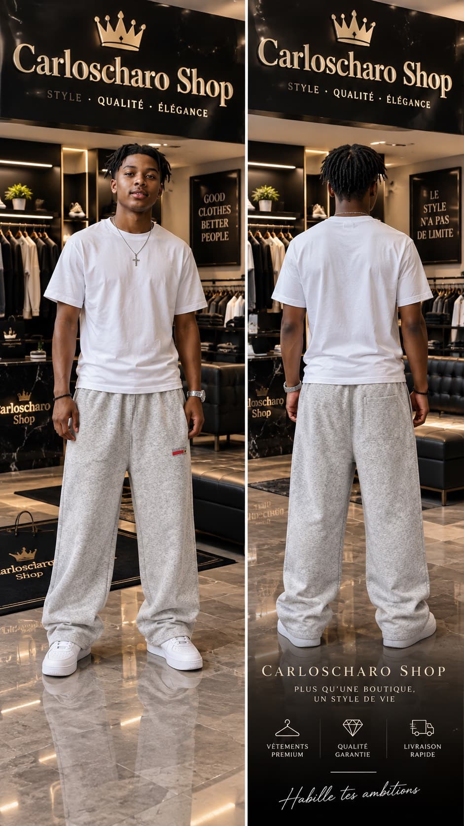 pantalon jogging gris