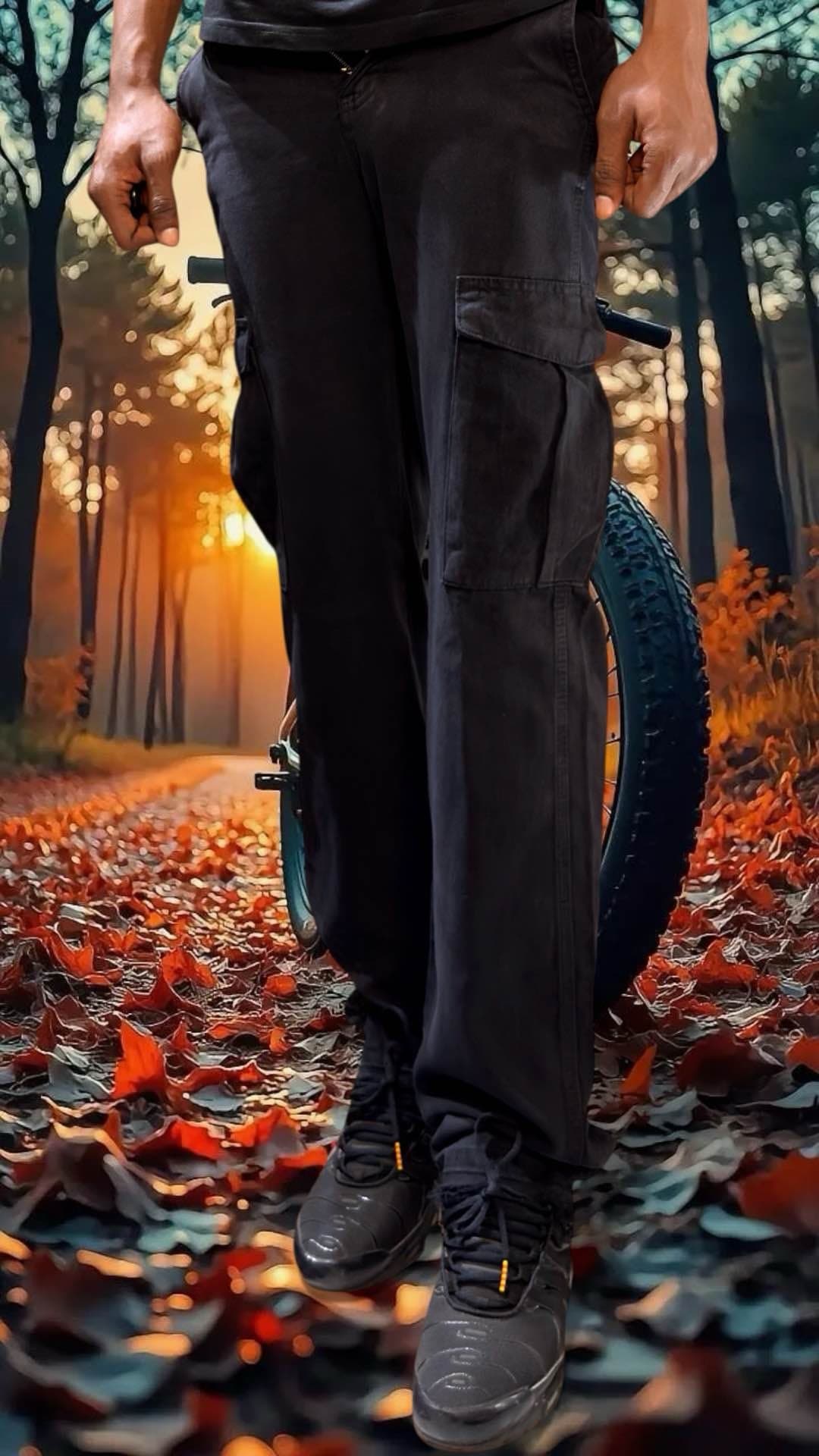 pantalon cargo noir