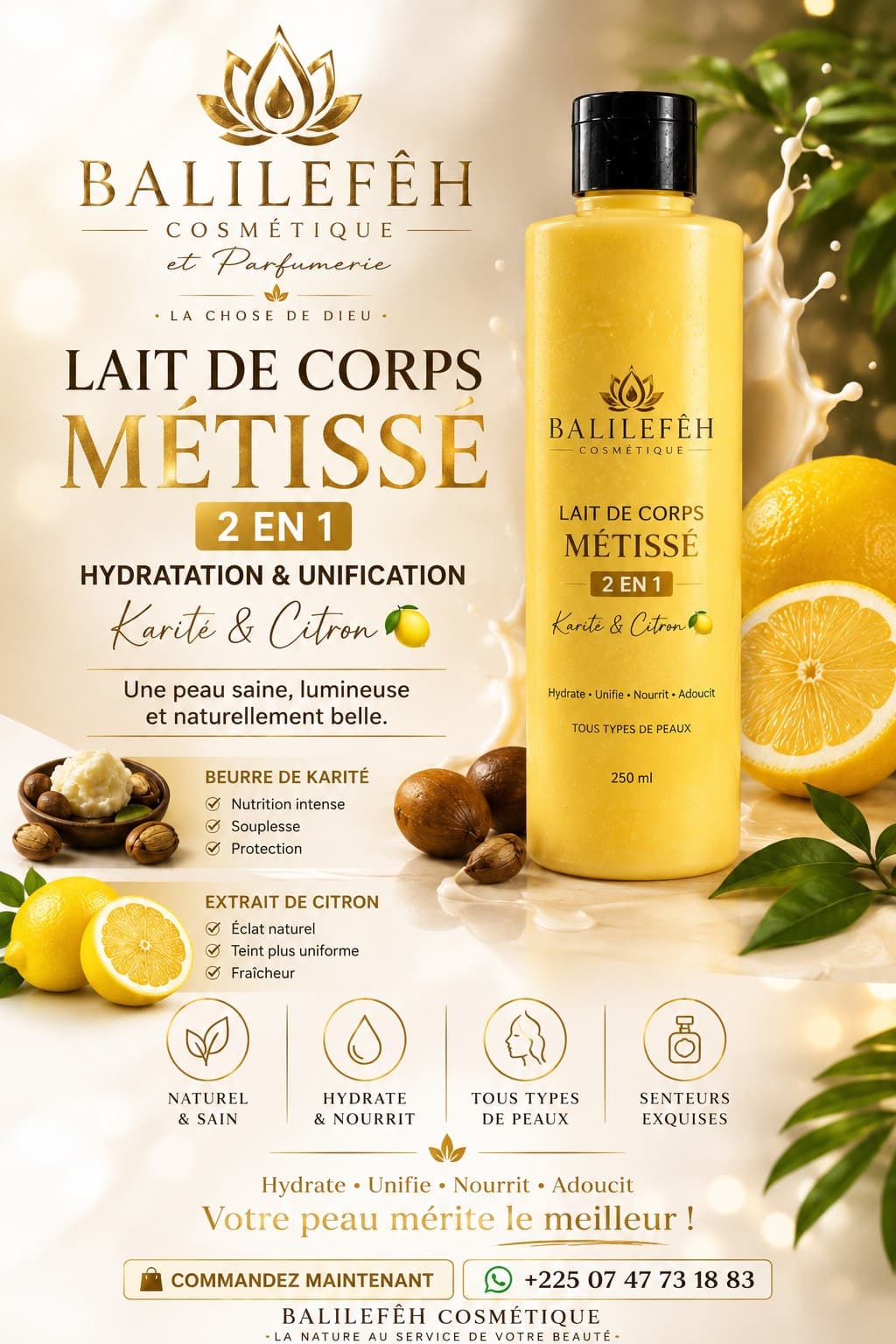lait corps métisser