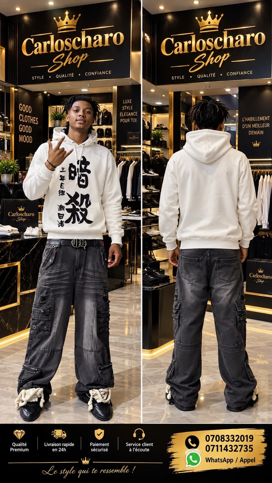 pull-over streetwear blanc