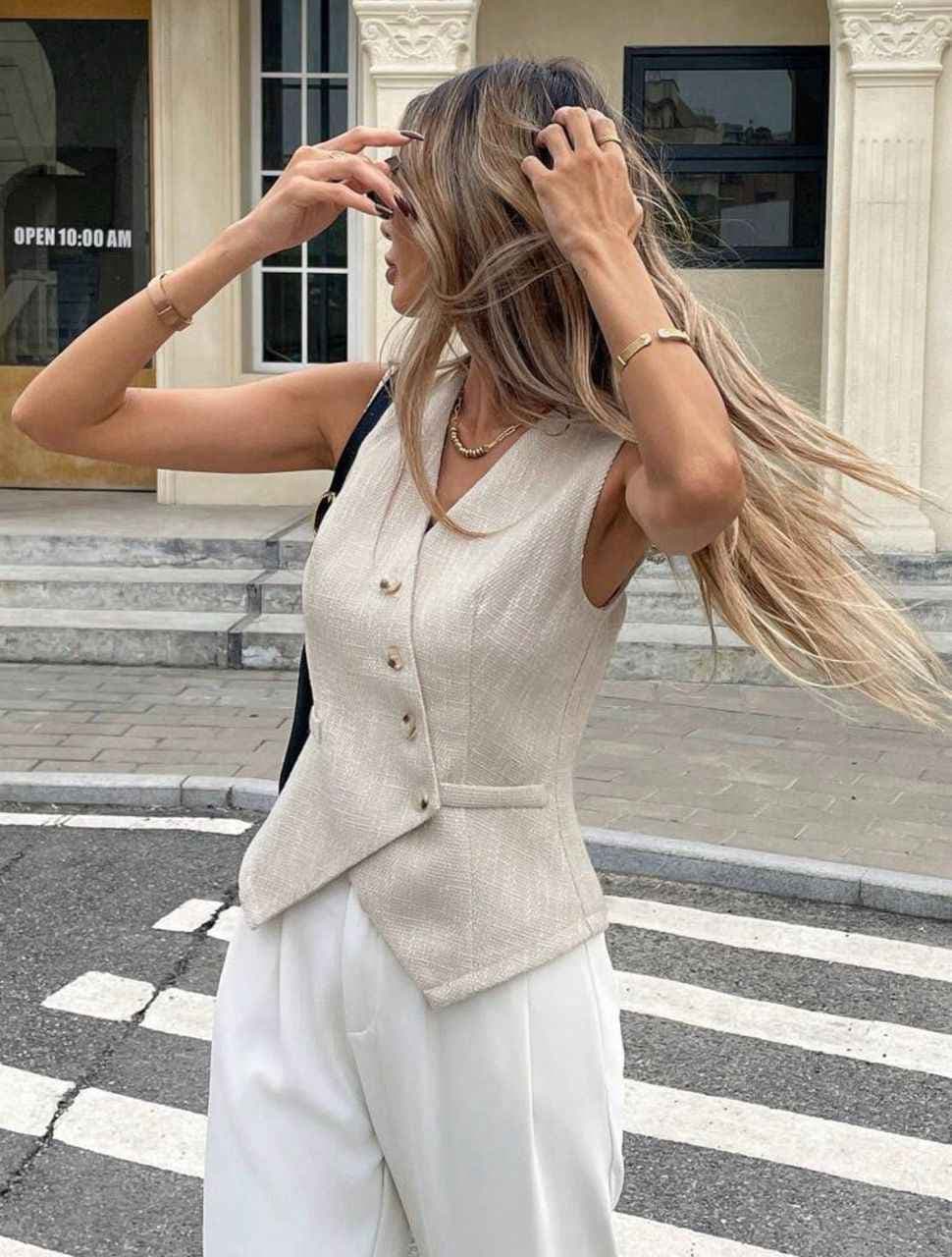Gilet en tweed