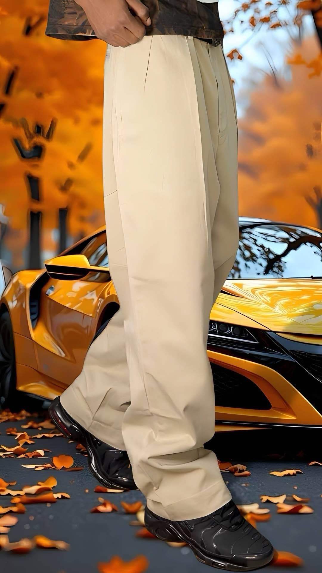 pantalon cargo couleur kaki