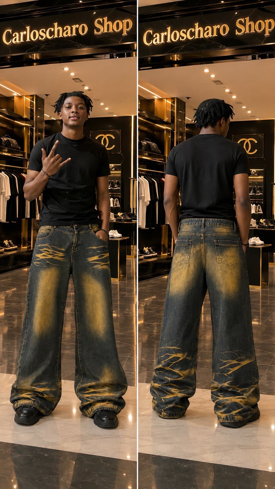pantalon jean baggy streetwear