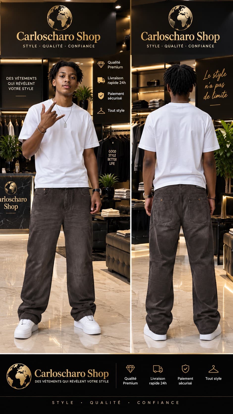 pantalon cargo décontracté