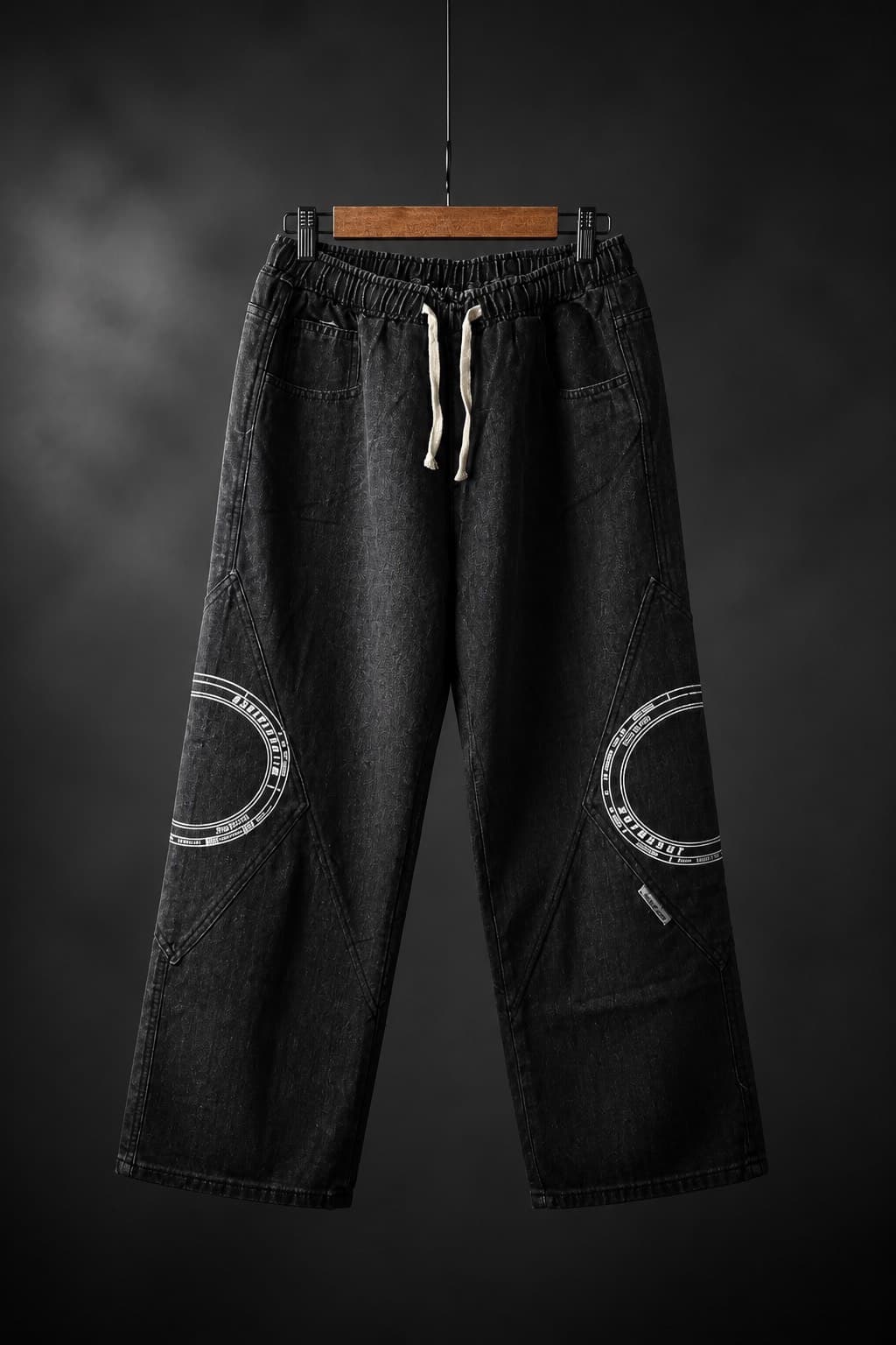 pantalon jean cargo noir