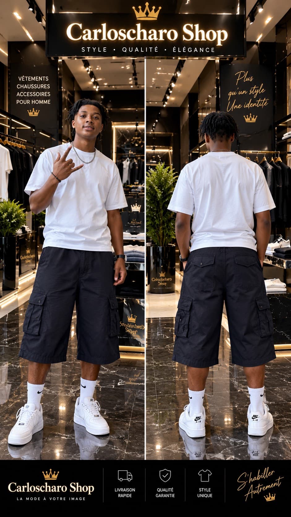 short cargo bleu