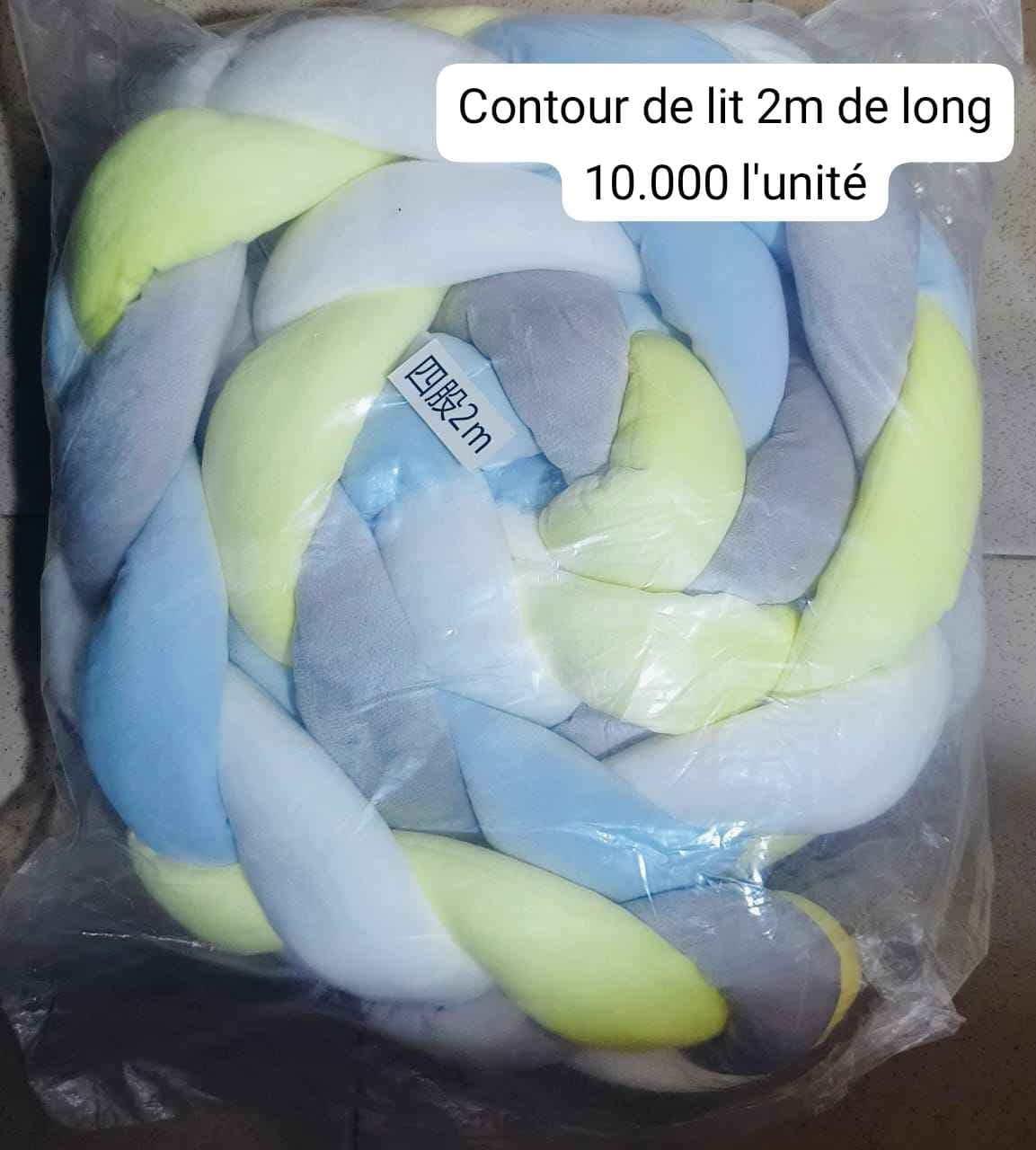 Tour de lit tressé multicolore 2m
