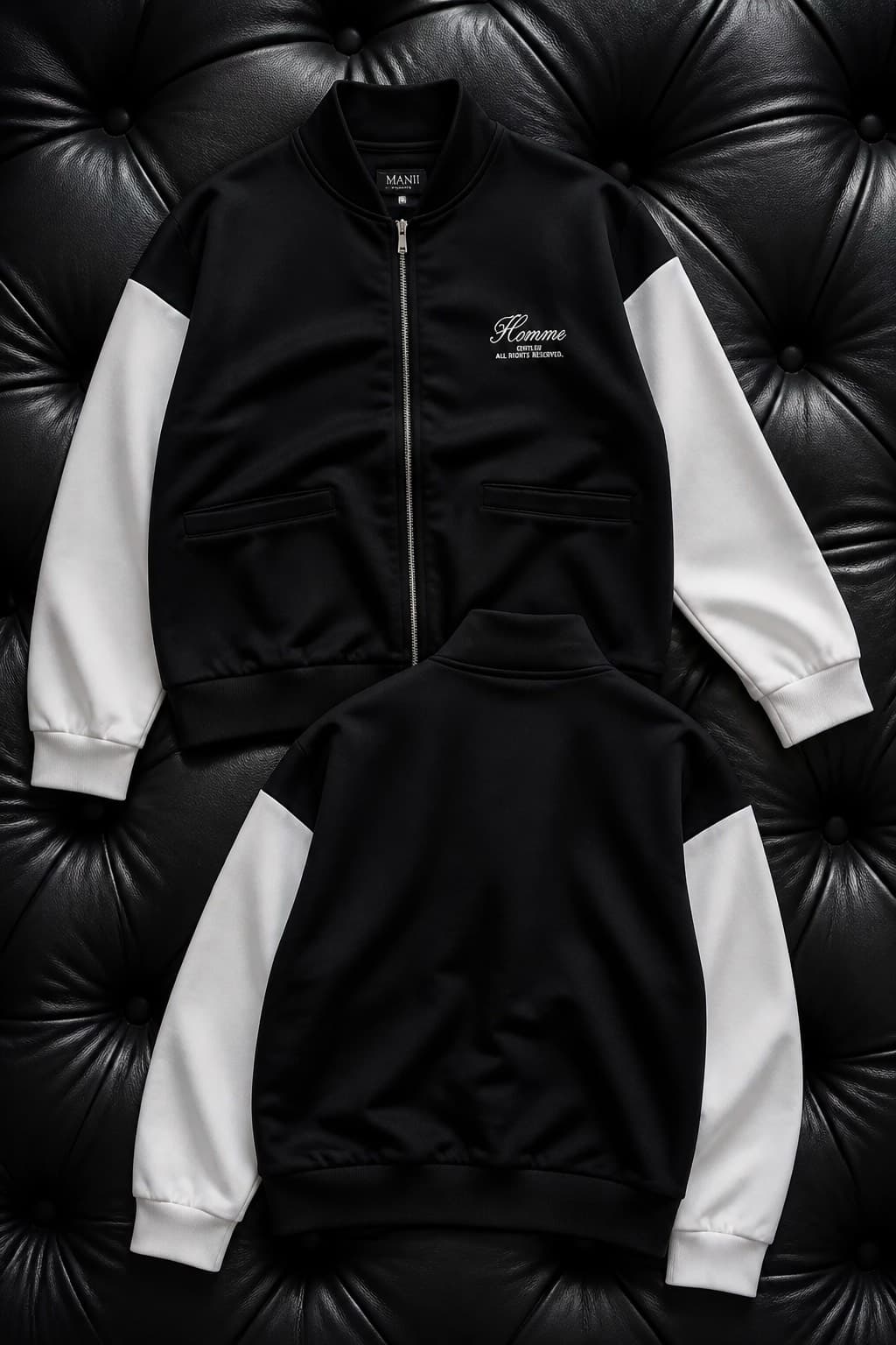 pull-over blanc noir