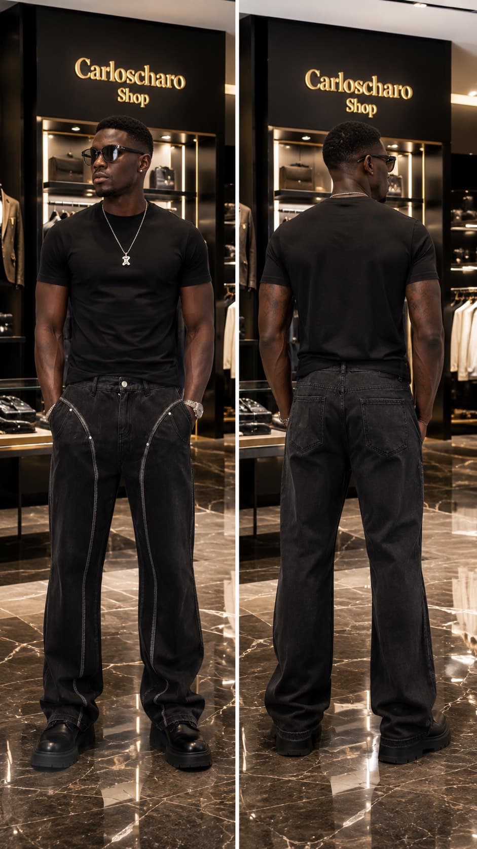 pantalon jean cargo baggy