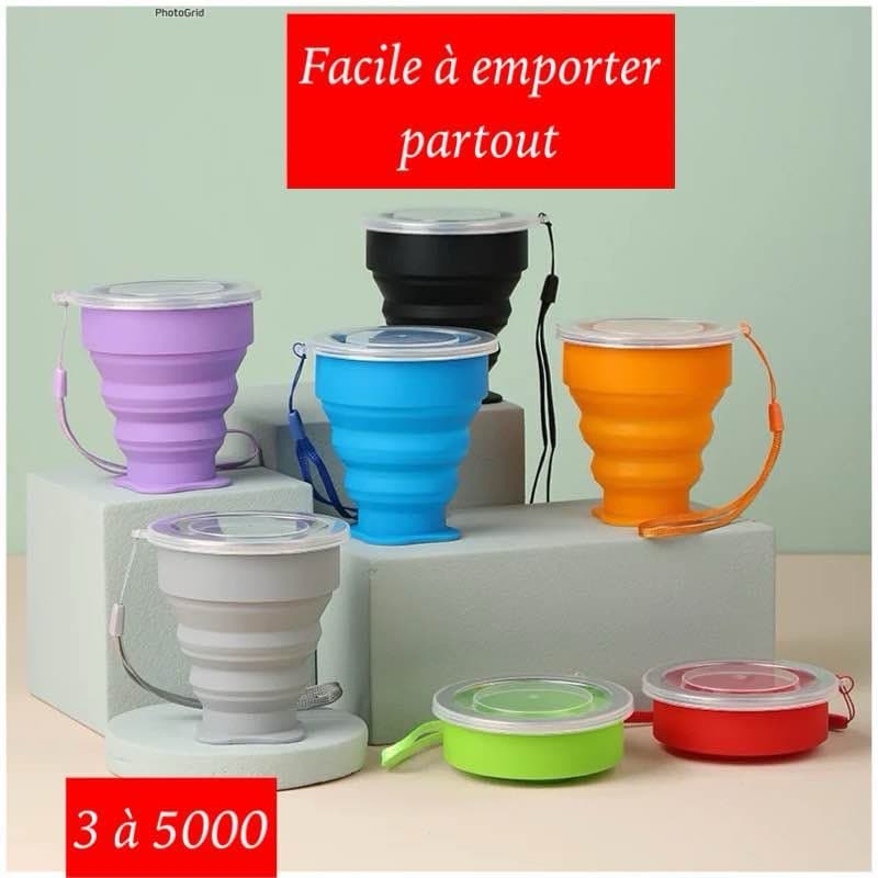 tasse pliable silicone =en gros lot de 15