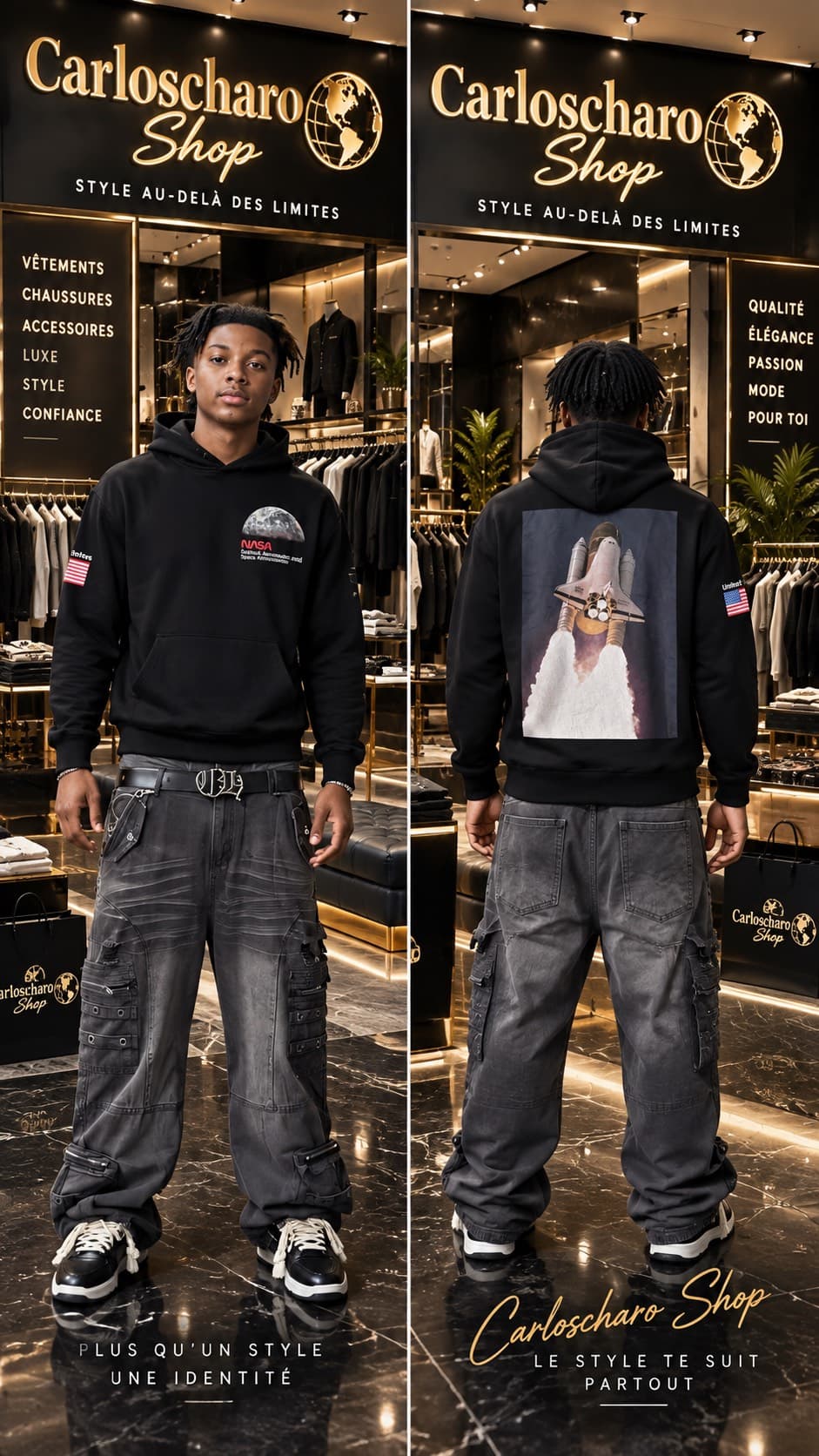 pull-over noir streetwear