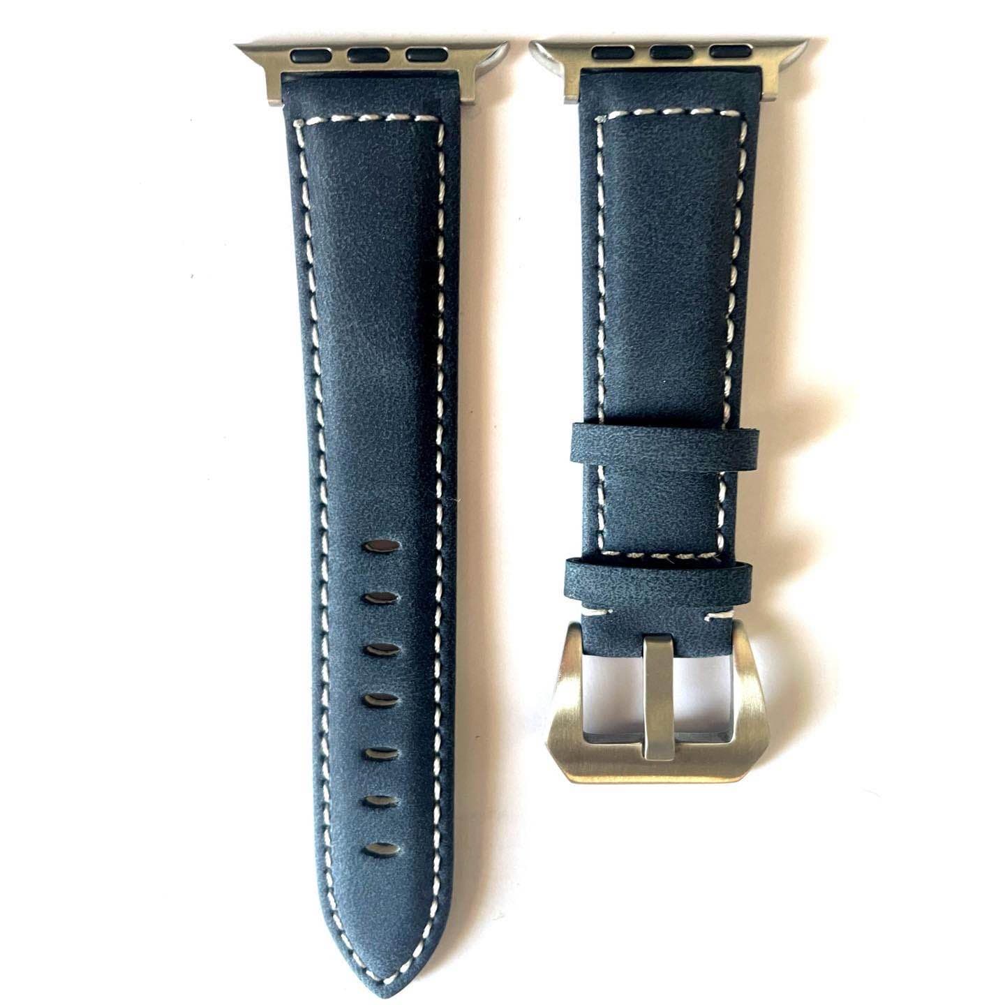 cuir bleu délavé 