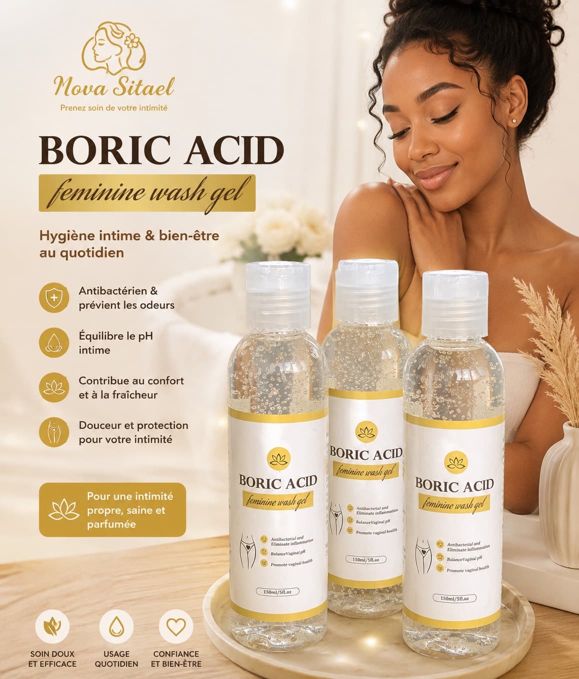 Gel Intime à l’Acide Borique – 150 ml